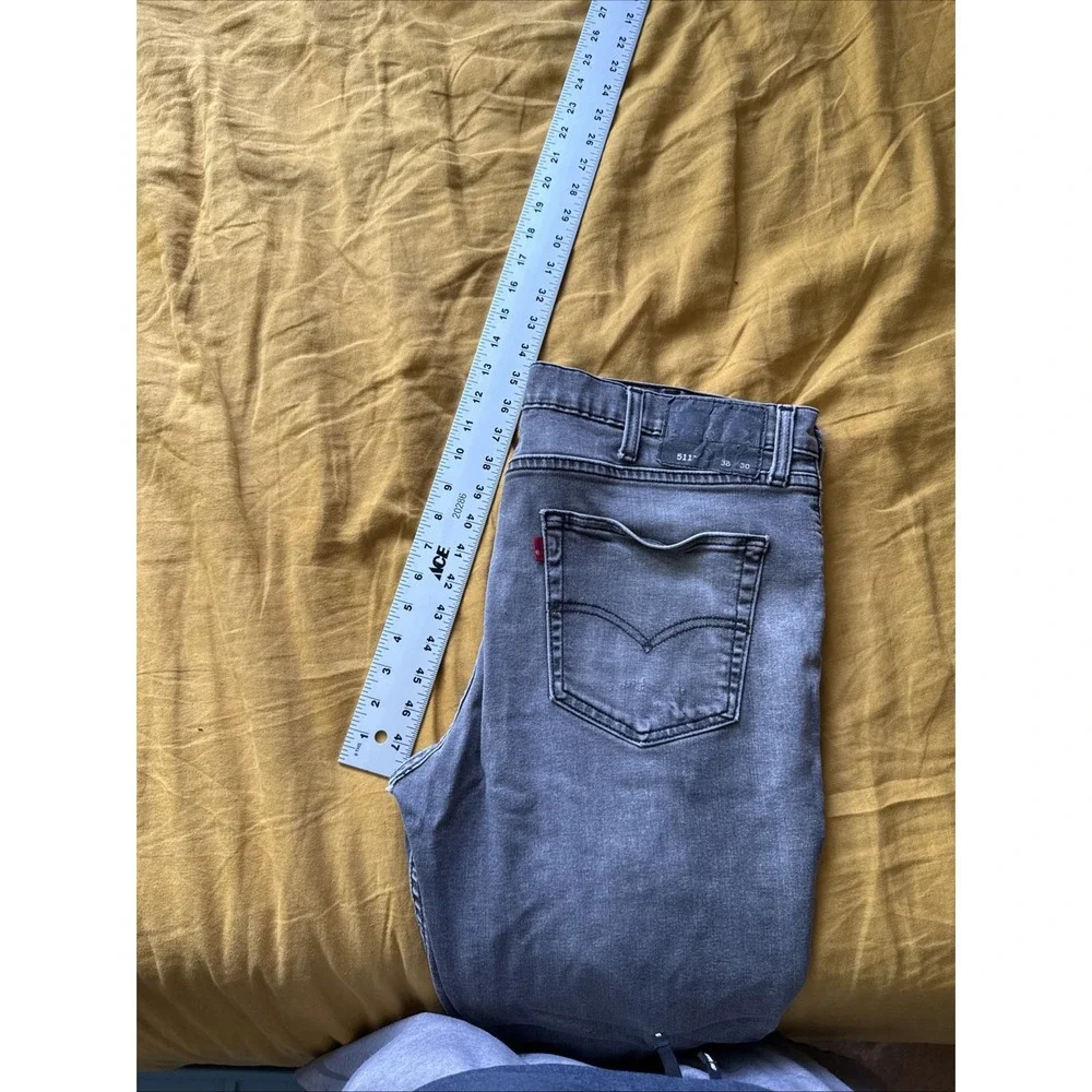 Black Levi Strauss Jeans 511 Slim Fit 38 X 30‎ Grey Faded Zipper Fly